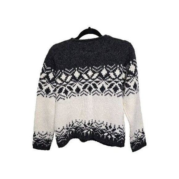 Vintage 80s Christopher Banks Sweater Womens SMALL Wool Blend Zip Cozy Holiday - Picture 2 of 3